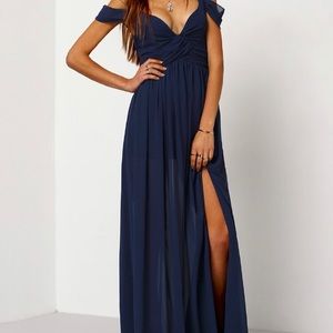 Romwe Navy off the shoulder dress Size Medium